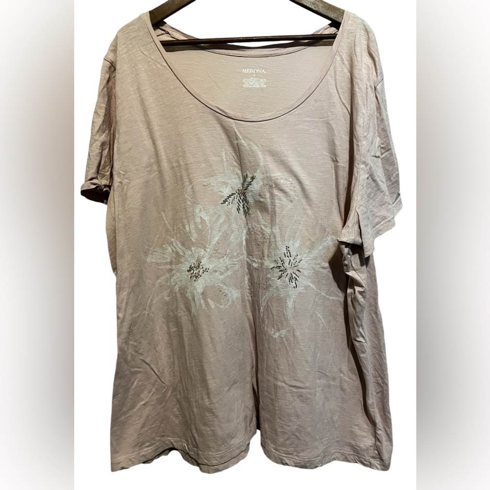 Merona light pink fancy t-shirt/ size 4X
